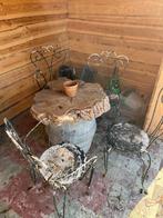 Smeedijzeren , vintage tuinstoelen, Tuin en Terras, Ophalen, Gebruikt, Metaal