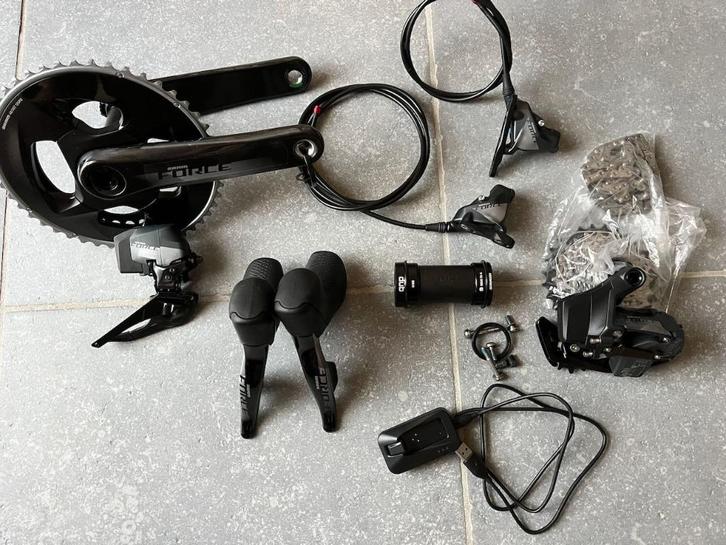 Sram Force eTap AXS D1 2x12 Groepset Disc, Fietsen en Brommers, Fietsonderdelen, Zo goed als nieuw, Racefiets, Derailleur of Ketting