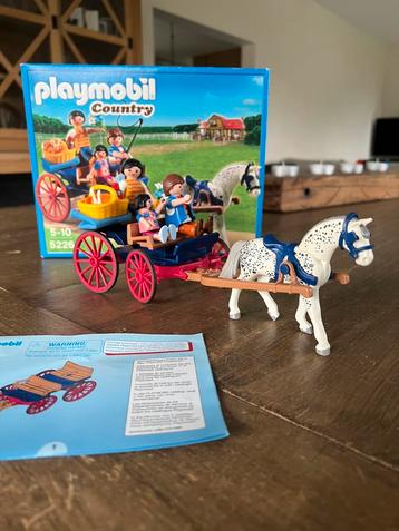 Calèche Playmobil avec cheval et famille, Enlèvement ou Envoi, Comme neuf, Ensemble complet