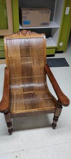 2x Zit stoel/ zetel/ lounge chair eik bamboe / bambou, Antiquités & Art, Enlèvement ou Envoi