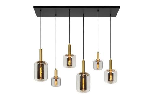 Complete set lampen Lucide - 4 hang- en 2 plafondlampen, Huis en Inrichting, Lampen | Hanglampen, Zo goed als nieuw, Glas, Ophalen