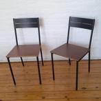 Chaises métal noir et bois foncé IKEA - SANDSBERG, Huis en Inrichting, Stoelen, Ophalen, Twee, Zwart, Zo goed als nieuw