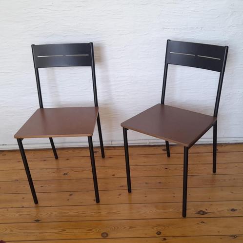 Chaises métal noir et bois foncé IKEA - SANDSBERG, Huis en Inrichting, Stoelen, Zo goed als nieuw, Twee, Hout, Metaal, Zwart, Ophalen