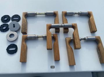 Hout/ inox  deurklink, Enlèvement, Comme neuf, Inox, Loquet ou Poignée