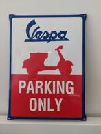 Emaille reclamebord Vespa Parking only, Verzamelen, Ophalen of Verzenden, Zo goed als nieuw, Reclamebord