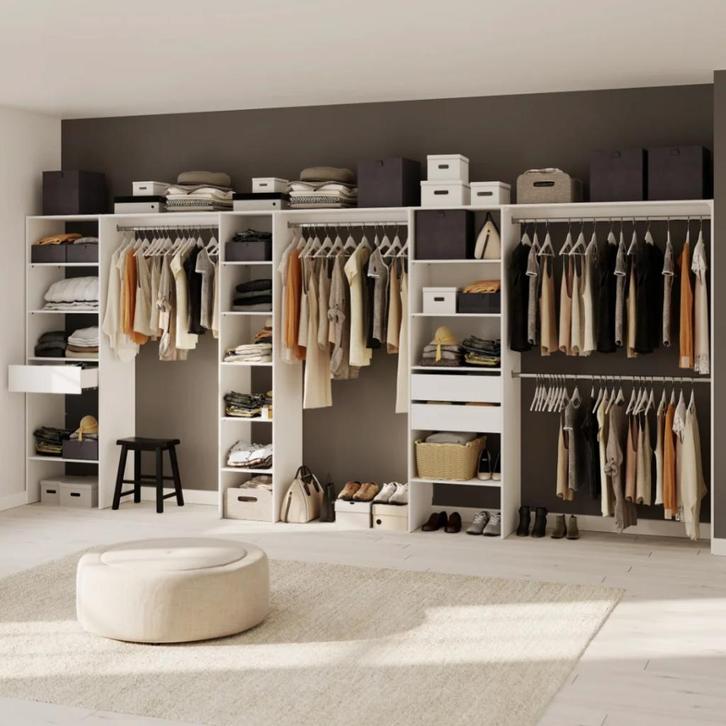 dressing in kit moduleerbaar, Huis en Inrichting, Kasten | Kleerkasten, Nieuw, 150 tot 200 cm, 150 tot 200 cm, 25 tot 50 cm, Met lade(s)