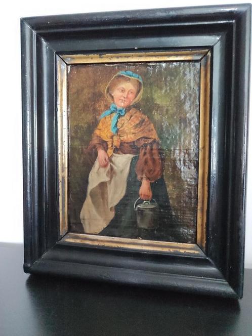 Oud klein schilderij Van Cuyck Oostende 1830 - 1840, Antiquités & Art, Art | Peinture | Classique, Enlèvement ou Envoi