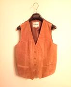 Vintage  Daim - Leder Gilet  Keenan Leather Compagny  (1975), Enlèvement ou Envoi, Comme neuf, Taille 48/50 (M), Brun