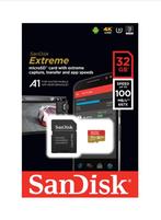 SanDisk Extreme microSD 128GB >100mb/s 4K UHD (3) + Adapter, Audio, Tv en Foto, Foto | Geheugenkaarten, Nieuw, 128 GB, MicroSD