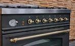 🔥 Poêle Boretti de luxe 80 cm en laiton anthracite à 5 brûl, Electroménager, Cuisinières, Comme neuf, 5 zones de cuisson ou plus