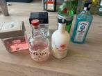 8 flessen gin, Verzamelen, Glas en Drinkglazen, Ophalen, Zo goed als nieuw