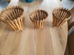 Een set van 3 vintage bamboe plantenmandjes, Ophalen of Verzenden, Zo goed als nieuw, Riet