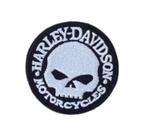 Patch Skull Harley Davidson Motorcycles - 64 x 64 mm, Motoren, Harley davidson, Nieuw zonder kaartje, Dames, Overige typen