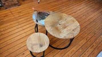 Table d'appoint en bois lot de 3  beschikbaar voor biedingen