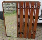 Prachtige Retro Houten Wandkapstok met spiegel - 101x120, Huis en Inrichting, Woonaccessoires | Kapstokken, Ophalen, Zo goed als nieuw