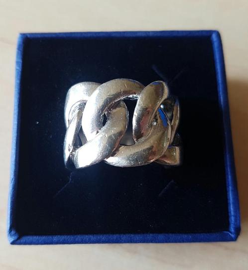 Mooie Zware Ring met Schakels * Zilver 925 * (21 gram) 19 mm, Handtassen en Accessoires, Ringen, Gebruikt, Heer, Zilver, Zilver