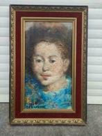 huile sur panneau jeune fille signe marcel delmotte 1984, Antiquités & Art, Enlèvement ou Envoi