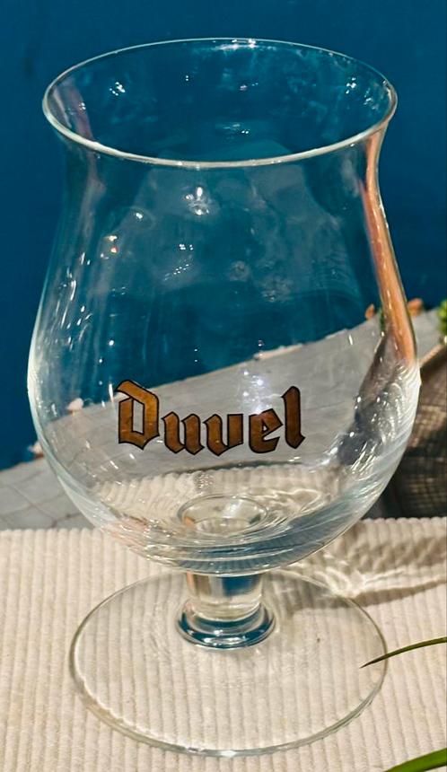 Verre Duvel avec lettres dorées, Collections, Marques de bière, Utilisé, Duvel, Enlèvement ou Envoi