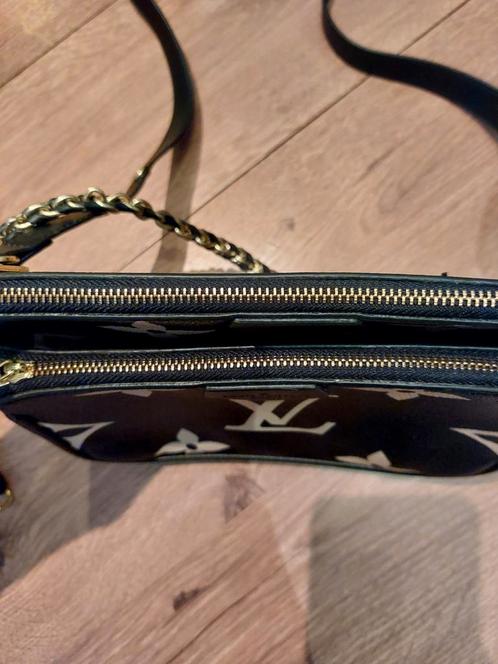 Zwart-witte Empreinte dubbele tas met meerdere zakjes, Handtassen en Accessoires, Tassen | Schoudertassen, Zo goed als nieuw, Wit