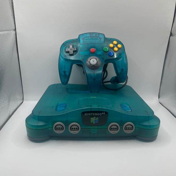 Nintendo 64 Ice Blue Console PAL, Games en Spelcomputers, Spelcomputers | Nintendo 64, Zo goed als nieuw, Met 1 controller, Ophalen of Verzenden