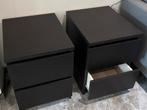 Commode de chevet Ikea Malm 2 pièces noire, Enlèvement
