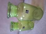 2 groene glazen voorraadpotten/decoratiepotten merk J-line, Enlèvement, Utilisé, Autres types