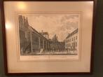 Historische Gravure Burgerweeshuis Kalverstraat Amsterdam., Enlèvement ou Envoi