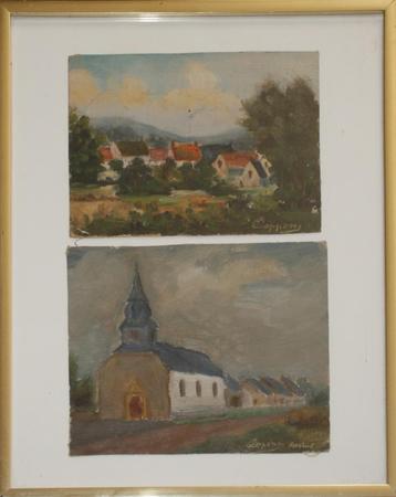 Omer Coppens (1864-1926): 2 landschappen, Martué (24x30cm) beschikbaar voor biedingen