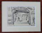 JAN VAERTEN / STADSPOORT / ORIGINEEL / 43x53cm / KADER / SIG, Ophalen of Verzenden