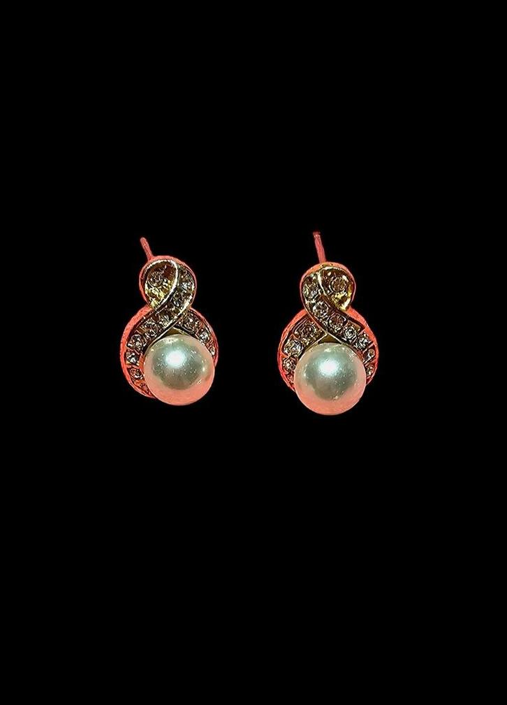 OORBELLEN VAN GOUD + PAREL + BRILJANTEN, Handtassen en Accessoires, Oorbellen, Nieuw, Knopjes of Stekers, Overige materialen, Goud