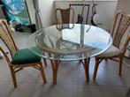 Tafel met vier stoelen, rotan, Tuin en Terras, Ophalen, Gebruikt, Rotan