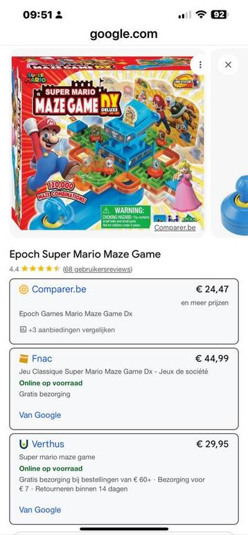 Mario bros labyrint beschikbaar voor biedingen