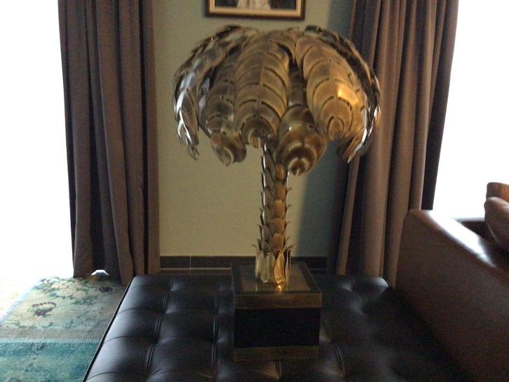 Maison Jansen palmboom lamp, Maison & Meubles, Lampes | Suspensions, Comme neuf, 75 cm ou plus, Métal, Enlèvement