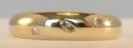 Kostbare massief 14 karaat geelgouden ring met Diamanten, Bijoux, Sacs & Beauté, Bagues, Or, Comme neuf, Or, 17 à 18
