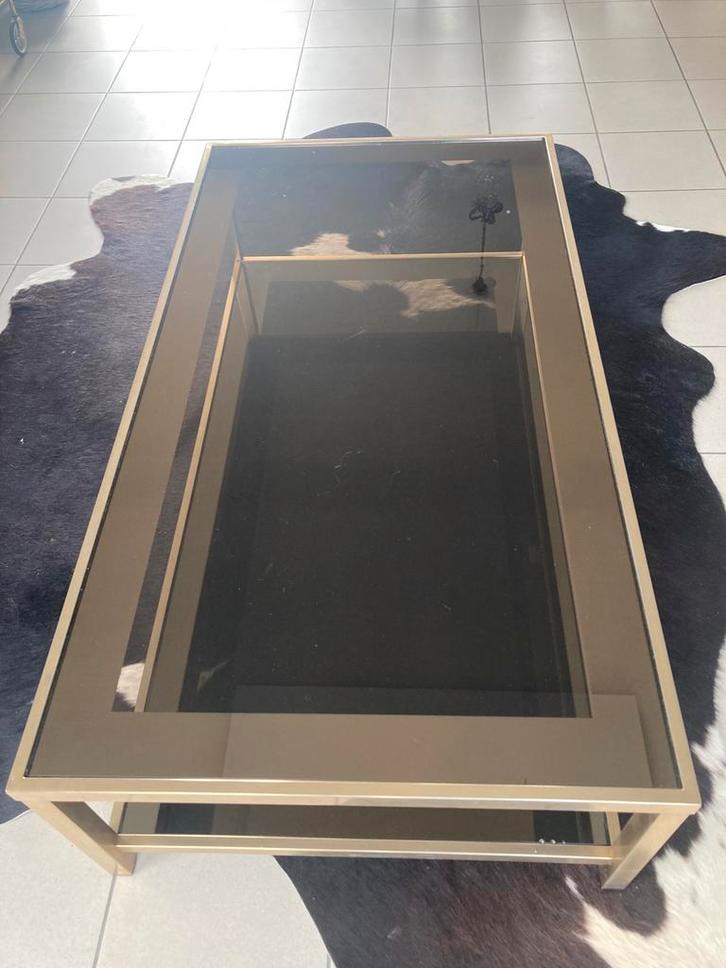 Prachtige grote vintage design salontafel, Huis en Inrichting, Tafels | Salontafels, Gebruikt, Ophalen