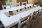 Zeer mooie massief grenen eettafel + 6 stoelen, Huis en Inrichting, Tafels | Eettafels, Ophalen of Verzenden, Zo goed als nieuw