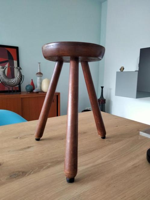 Vintage tripod houten krukje stool tabouret, Maison & Meubles, Accessoires pour la Maison | Autre, Utilisé, Enlèvement ou Envoi
