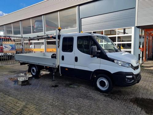 Iveco Daily 35S17 Hi-Matic Pick up / Kraan HIAB / Dubbele Ca, Autos, Camionnettes & Utilitaires, Entreprise, Achat, ABS, Caméra de recul