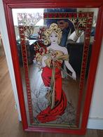 Mooie Grote " MUCHA " Spiegel.. Hoogte 99 CM/53 CM, Antiek en Kunst, Ophalen
