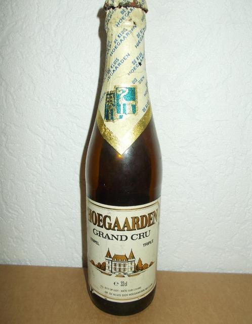 HOEGAARDEN - bierfles met etiket-GRAND CRU - tht 1992 - 3, Verzamelen, Biermerken, Gebruikt, Flesje(s), Jupiler, Ophalen of Verzenden
