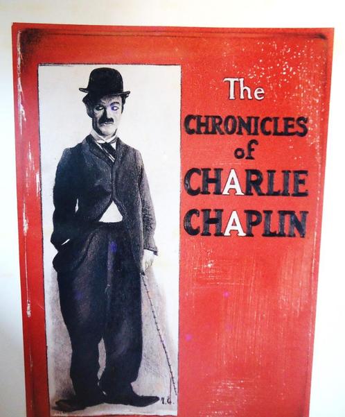 Charlie Chaplin 60 x 50 / 3e print Litho Antiek Look😍💑🎁👌, Antiek en Kunst, Kunst | Litho's en Zeefdrukken, Ophalen of Verzenden