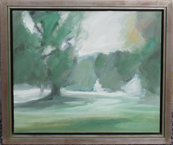 Herman Hertogs (1944): Landschap (O/D, 81 x 71 cm), Antiquités & Art, Art | Peinture | Classique, Enlèvement ou Envoi