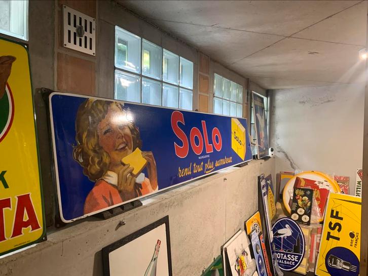Emaille Reclamebord SOLO 246,5 x 47 uit 1954(VERKOCHT), Verzamelen, Merken en Reclamevoorwerpen, Gebruikt, Reclamebord, Ophalen