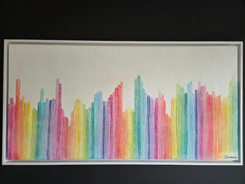 Origineel Werk Sandra Hapers "Stick Together" 50x100 beschikbaar voor biedingen