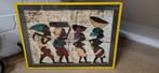 Afrikaanse doek met schilderij op. Ingelijst, Ophalen