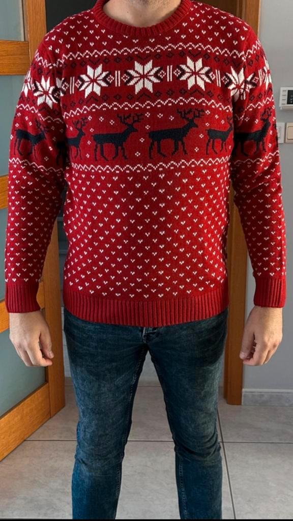 Rode cappuccino kersttrui, Kleding | Dames, Truien en Vesten, Zo goed als nieuw, Rood, Ophalen