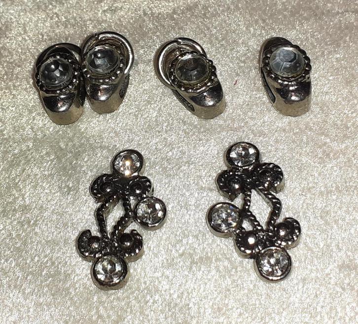 lot kralen 6 metaal met strass, Hobby en Vrije tijd, Kralen en Sieraden maken, Nieuw, Kraal, Verzenden