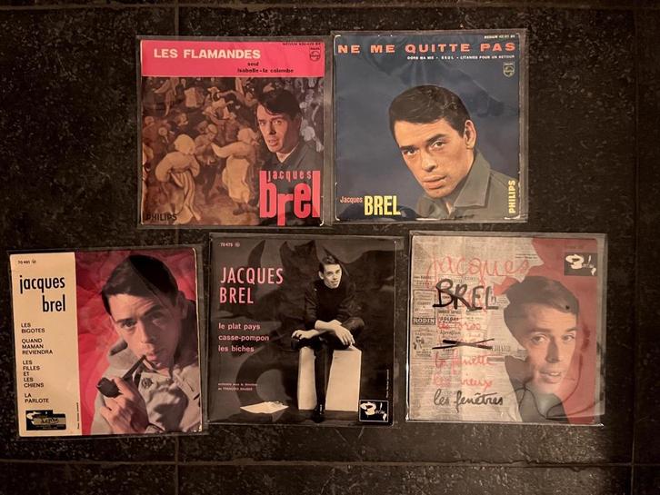 5 singles / EP - Jacques Brel, Cd's en Dvd's, Vinyl Singles, Gebruikt, EP, Overige genres, 7 inch, Ophalen of Verzenden