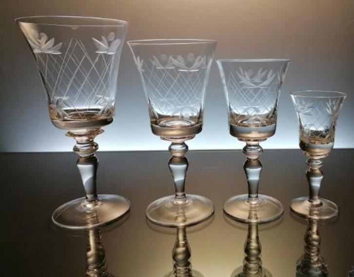 Franse Art Deco kristallen glazen, Antiek en Kunst, Antiek | Glaswerk en Kristal, Ophalen of Verzenden