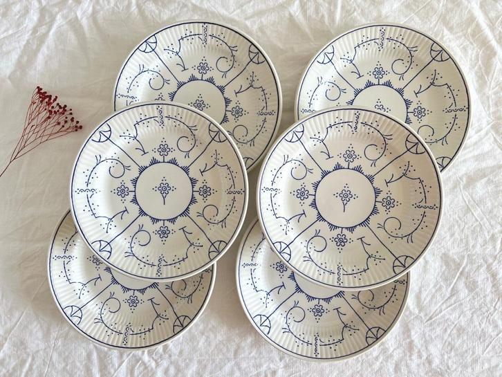 Lot de 6 assiettes à dessert Royal Boch Copenhague, Antiek en Kunst, Antiek | Keramiek en Aardewerk, Ophalen of Verzenden